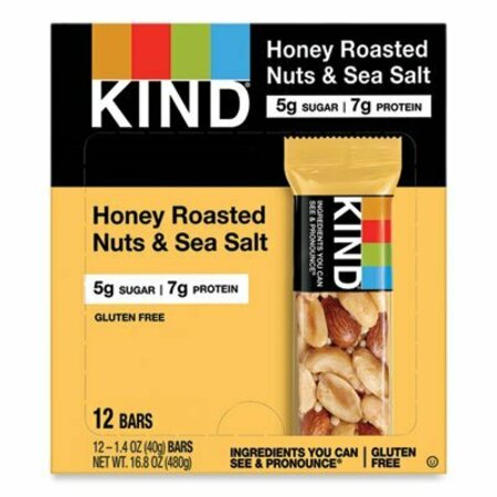 KIND KIND, Nuts And Spices Bar, Honey Roasted Nuts/sea Salt, 1.4 Oz Bar, 12/box 19990